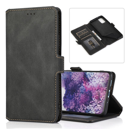 For Samsung Galaxy S20 Plus 5G Retro Magnetic Closing Clasp Horizontal Flip Leather Case with Holder & Card Slots & Photo Frame & Wallet(Black)-garmade.com