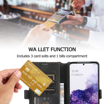 For Samsung Galaxy S20 Plus 5G Retro Magnetic Closing Clasp Horizontal Flip Leather Case with Holder & Card Slots & Photo Frame & Wallet(Black)-garmade.com