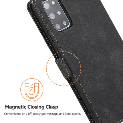 For Samsung Galaxy S20 Plus 5G Retro Magnetic Closing Clasp Horizontal Flip Leather Case with Holder & Card Slots & Photo Frame & Wallet(Black)-garmade.com