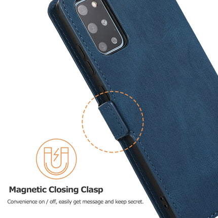 For Samsung Galaxy S20 Plus 5G Retro Magnetic Closing Clasp Horizontal Flip Leather Case with Holder & Card Slots & Photo Frame & Wallet(Navy Blue)-garmade.com