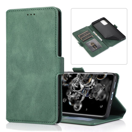 For Samsung Galaxy S20 Ultra 5G Retro Magnetic Closing Clasp Horizontal Flip Leather Case with Holder & Card Slots & Photo Frame & Wallet(Green)-garmade.com