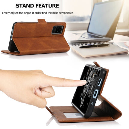 For Samsung Galaxy S20 Ultra 5G Retro Magnetic Closing Clasp Horizontal Flip Leather Case with Holder & Card Slots & Photo Frame & Wallet(Brown)-garmade.com