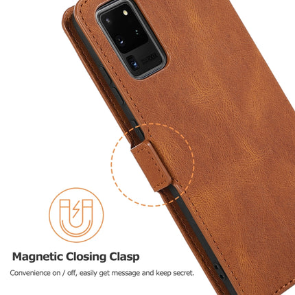 For Samsung Galaxy S20 Ultra 5G Retro Magnetic Closing Clasp Horizontal Flip Leather Case with Holder & Card Slots & Photo Frame & Wallet(Brown)-garmade.com