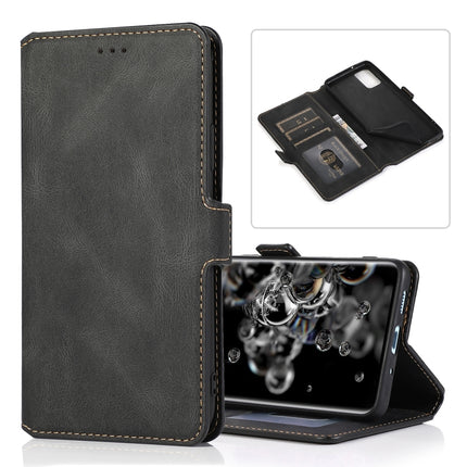 For Samsung Galaxy S20 Ultra 5G Retro Magnetic Closing Clasp Horizontal Flip Leather Case with Holder & Card Slots & Photo Frame & Wallet(Black)-garmade.com