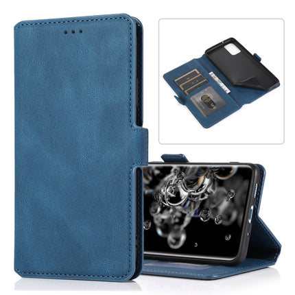 For Samsung Galaxy S20 Ultra 5G Retro Magnetic Closing Clasp Horizontal Flip Leather Case with Holder & Card Slots & Photo Frame & Wallet(Navy Blue)-garmade.com