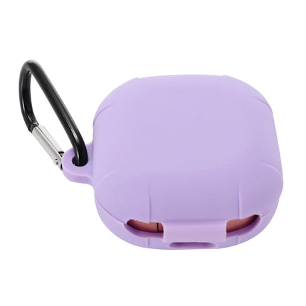 Anti-fall Silicone Earphone Protective Case with Hook For Samsung Galaxy Buds Live/ Buds2 / Buds Pro / Buds2 Pro (Purple)-garmade.com