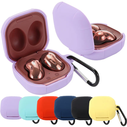 Anti-fall Silicone Earphone Protective Case with Hook For Samsung Galaxy Buds Live/ Buds2 / Buds Pro / Buds2 Pro (Red)-garmade.com