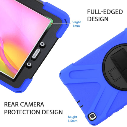 For Samsung Tab A 8.0(2019) T290 / T295 Shockproof Colorful Silicone + PC Protective Case with Holder & Hand Grip Strap(Blue)-garmade.com