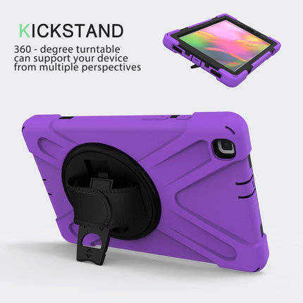 For Samsung Tab A 8.0(2019) T290 / T295 Shockproof Colorful Silicone + PC Protective Case with Holder & Hand Grip Strap(Purple)-garmade.com