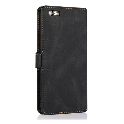 For iPhone 6 Retro Magnetic Closing Clasp Horizontal Flip Leather Case with Holder & Card Slots & Photo Frame & Wallet(Black)-garmade.com