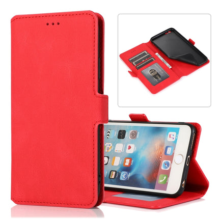 For iPhone 6 Retro Magnetic Closing Clasp Horizontal Flip Leather Case with Holder & Card Slots & Photo Frame & Wallet(Red)-garmade.com