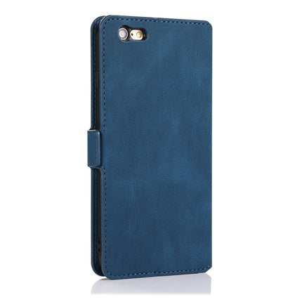 For iPhone 6 Retro Magnetic Closing Clasp Horizontal Flip Leather Case with Holder & Card Slots & Photo Frame & Wallet(Navy Blue)-garmade.com
