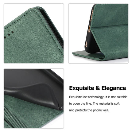 For iPhone 6 Plus Retro Magnetic Closing Clasp Horizontal Flip Leather Case with Holder & Card Slots & Photo Frame & Wallet(Green)-garmade.com