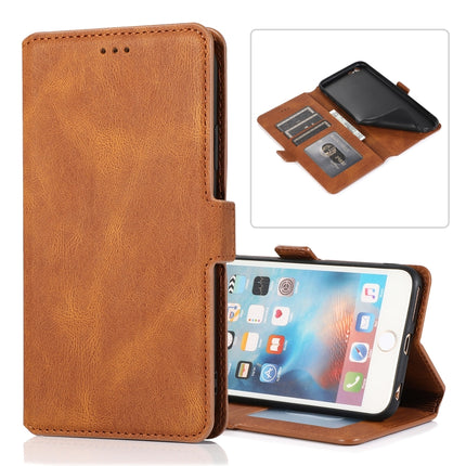For iPhone 6 Plus Retro Magnetic Closing Clasp Horizontal Flip Leather Case with Holder & Card Slots & Photo Frame & Wallet(Brown)-garmade.com