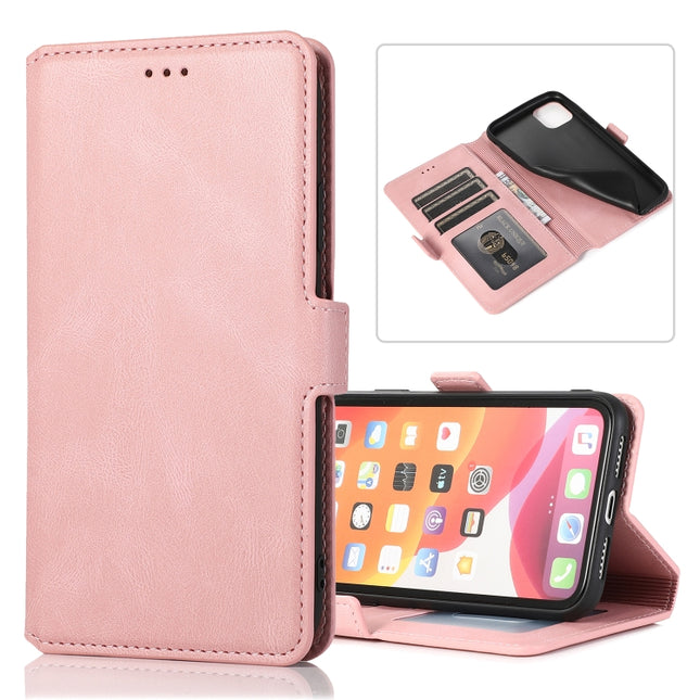 For iPhone 11 Retro Magnetic Closing Clasp Horizontal Flip Leather Case with Holder & Card Slots & Photo Frame & Wallet(Rose Gold)-garmade.com
