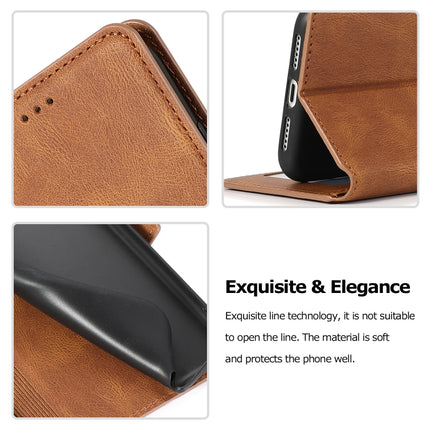 For iPhone 11 Retro Magnetic Closing Clasp Horizontal Flip Leather Case with Holder & Card Slots & Photo Frame & Wallet(Brown)-garmade.com