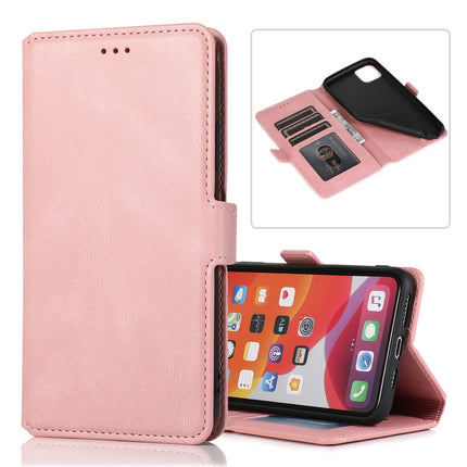 For iPhone 11 Pro Retro Magnetic Closing Clasp Horizontal Flip Leather Case with Holder & Card Slots & Photo Frame & Wallet(Rose Gold)-garmade.com