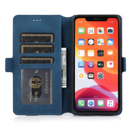 For iPhone 11 Pro Max Retro Magnetic Closing Clasp Horizontal Flip Leather Case with Holder & Card Slots & Photo Frame & Wallet(Navy Blue)-garmade.com