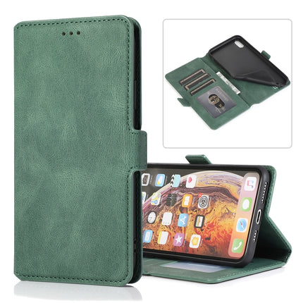 For iPhone XS / X Retro Magnetic Closing Clasp Horizontal Flip Leather Case with Holder & Card Slots & Photo Frame & Wallet(Green)-garmade.com