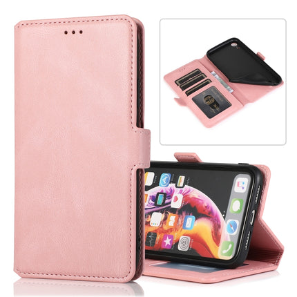For iPhone XR Retro Magnetic Closing Clasp Horizontal Flip Leather Case with Holder & Card Slots & Photo Frame & Wallet(Rose Gold)-garmade.com