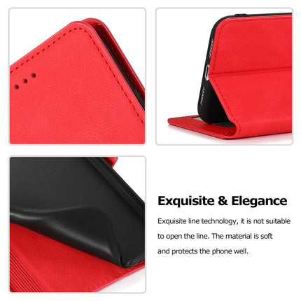 For iPhone XR Retro Magnetic Closing Clasp Horizontal Flip Leather Case with Holder & Card Slots & Photo Frame & Wallet(Red)-garmade.com