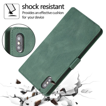 For iPhone XS Max Retro Magnetic Closing Clasp Horizontal Flip Leather Case with Holder & Card Slots & Photo Frame & Wallet(Green)-garmade.com