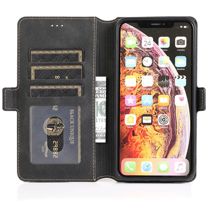 For iPhone XS Max Retro Magnetic Closing Clasp Horizontal Flip Leather Case with Holder & Card Slots & Photo Frame & Wallet(Black)-garmade.com