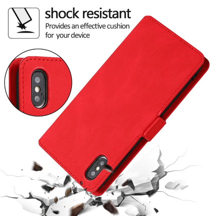 For iPhone XS Max Retro Magnetic Closing Clasp Horizontal Flip Leather Case with Holder & Card Slots & Photo Frame & Wallet(Red)-garmade.com
