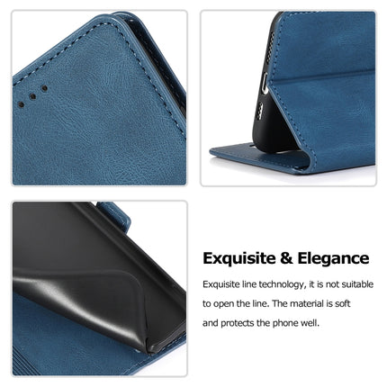 For iPhone XS Max Retro Magnetic Closing Clasp Horizontal Flip Leather Case with Holder & Card Slots & Photo Frame & Wallet(Navy Blue)-garmade.com