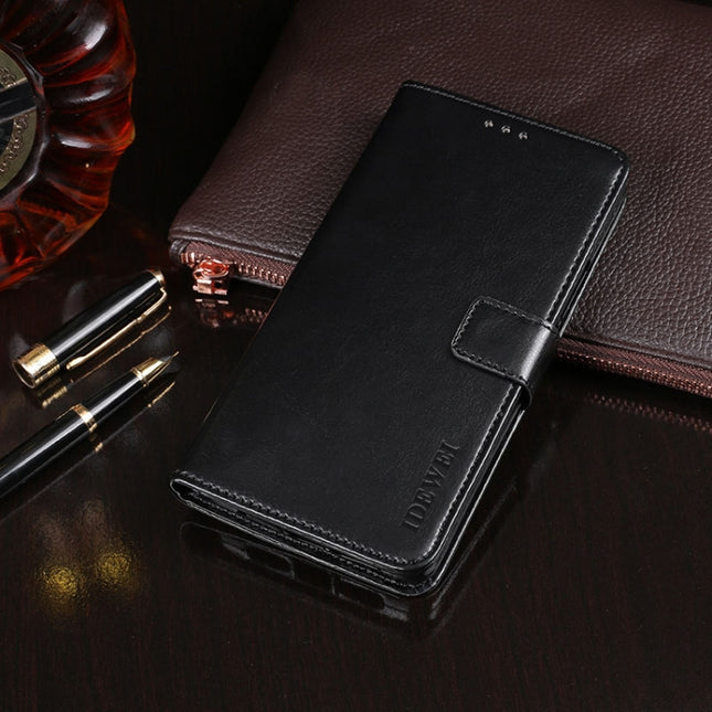 For iPhone XS dewei Crazy Horse Texture Horizontal Flip Leather Case with Holder & Card Slots & Wallet(Black)-garmade.com