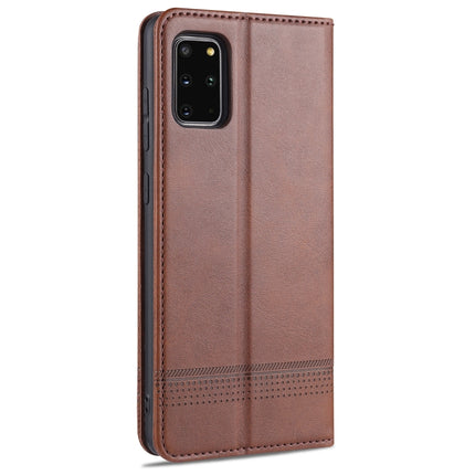 For Samsung Galaxy S20 AZNS Magnetic Calf Texture Horizontal Flip Leather Case with Card Slots & Holder & Wallet(Dark Brown)-garmade.com