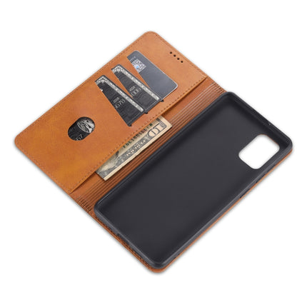 For Samsung Galaxy S20 AZNS Magnetic Calf Texture Horizontal Flip Leather Case with Card Slots & Holder & Wallet(Dark Brown)-garmade.com