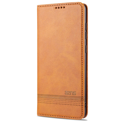 For Samsung Galaxy S20 AZNS Magnetic Calf Texture Horizontal Flip Leather Case with Card Slots & Holder & Wallet(Light Brown)-garmade.com