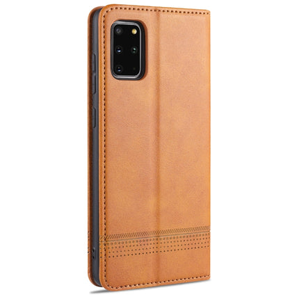 For Samsung Galaxy S20 AZNS Magnetic Calf Texture Horizontal Flip Leather Case with Card Slots & Holder & Wallet(Light Brown)-garmade.com