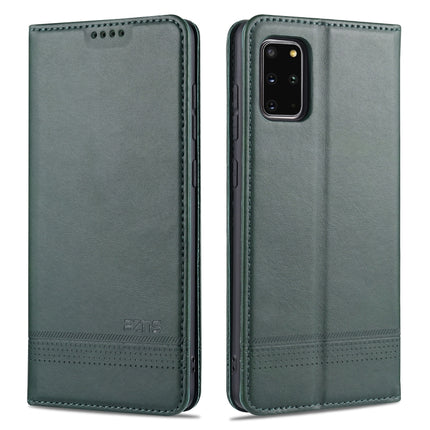 For Samsung Galaxy S20 AZNS Magnetic Calf Texture Horizontal Flip Leather Case with Card Slots & Holder & Wallet(Dark Green)-garmade.com