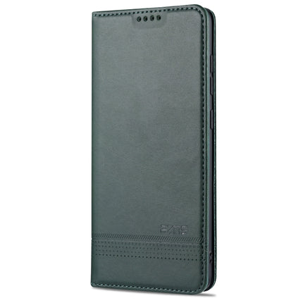 For Samsung Galaxy S20 AZNS Magnetic Calf Texture Horizontal Flip Leather Case with Card Slots & Holder & Wallet(Dark Green)-garmade.com