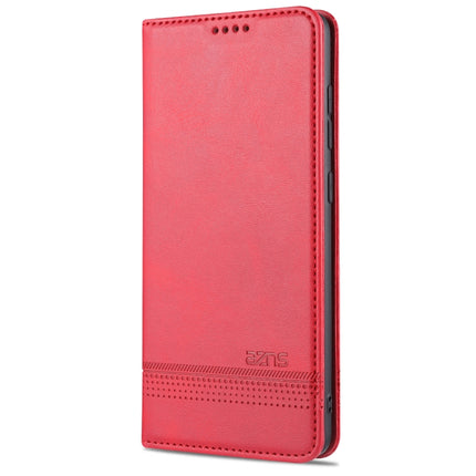 For Samsung Galaxy S20 AZNS Magnetic Calf Texture Horizontal Flip Leather Case with Card Slots & Holder & Wallet(Red)-garmade.com