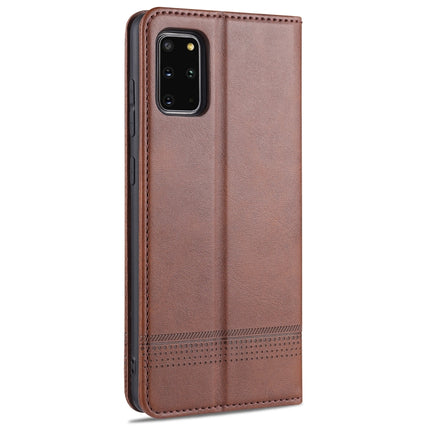 For Samsung Galaxy S20+ AZNS Magnetic Calf Texture Horizontal Flip Leather Case with Card Slots & Holder & Wallet(Dark Brown)-garmade.com