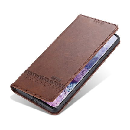 For Samsung Galaxy S20+ AZNS Magnetic Calf Texture Horizontal Flip Leather Case with Card Slots & Holder & Wallet(Dark Brown)-garmade.com