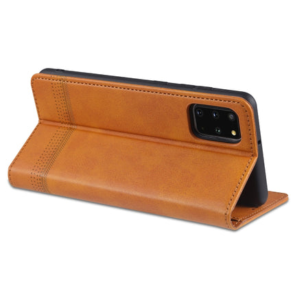 For Samsung Galaxy S20+ AZNS Magnetic Calf Texture Horizontal Flip Leather Case with Card Slots & Holder & Wallet(Dark Brown)-garmade.com