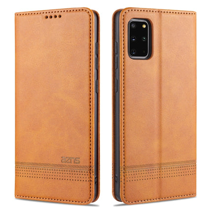 For Samsung Galaxy S20+ AZNS Magnetic Calf Texture Horizontal Flip Leather Case with Card Slots & Holder & Wallet(Light Brown)-garmade.com