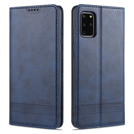 For Samsung Galaxy S20+ AZNS Magnetic Calf Texture Horizontal Flip Leather Case with Card Slots & Holder & Wallet(Dark Blue)-garmade.com