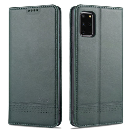 For Samsung Galaxy S20+ AZNS Magnetic Calf Texture Horizontal Flip Leather Case with Card Slots & Holder & Wallet(Dark Green)-garmade.com