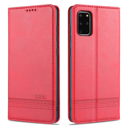 For Samsung Galaxy S20+ AZNS Magnetic Calf Texture Horizontal Flip Leather Case with Card Slots & Holder & Wallet(Red)-garmade.com