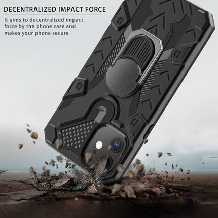 For iPhone 12 mini Iron Knight Series 2 in 1 PC + TPU Phone Case with Ring Holder(Black)-garmade.com