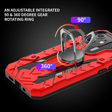 For iPhone 12 mini Iron Knight Series 2 in 1 PC + TPU Phone Case with Ring Holder(Red)-garmade.com