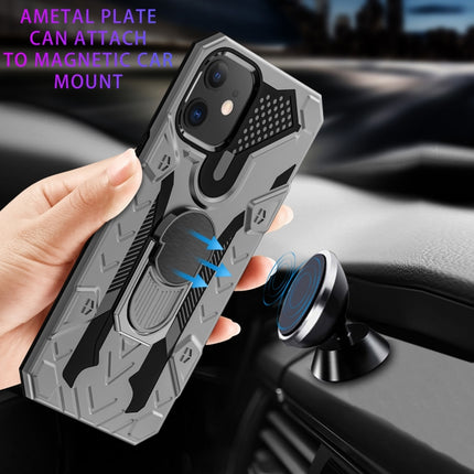 For iPhone 12 mini Iron Knight Series 2 in 1 PC + TPU Phone Case with Ring Holder(Grey)-garmade.com