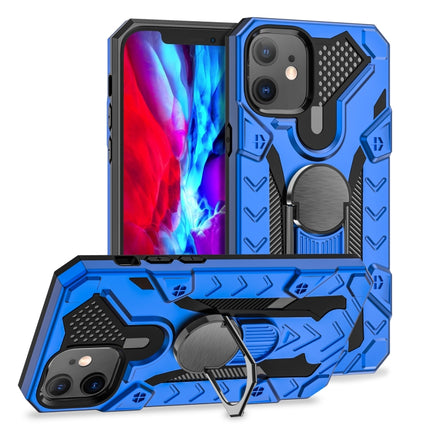 For iPhone 12 mini Iron Knight Series 2 in 1 PC + TPU Phone Case with Ring Holder(Blue)-garmade.com