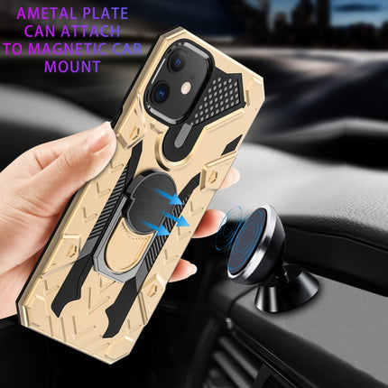 For iPhone 12 mini Iron Knight Series 2 in 1 PC + TPU Phone Case with Ring Holder(Gold)-garmade.com