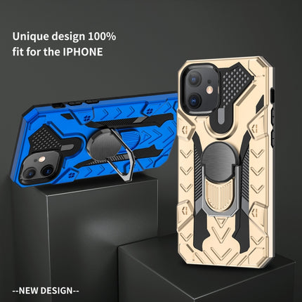 For iPhone 12 mini Iron Knight Series 2 in 1 PC + TPU Phone Case with Ring Holder(Gold)-garmade.com
